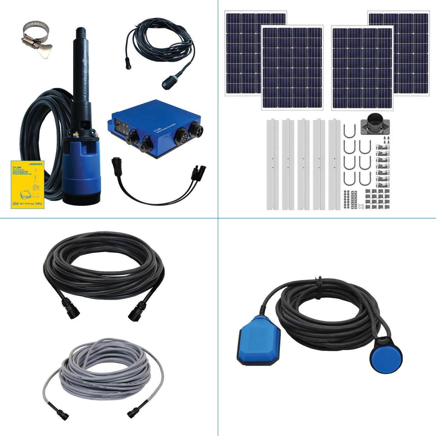 Solar Pump System S1-200 HR-14 // max. flow 4,750 USG/day, max. head 100 ft
