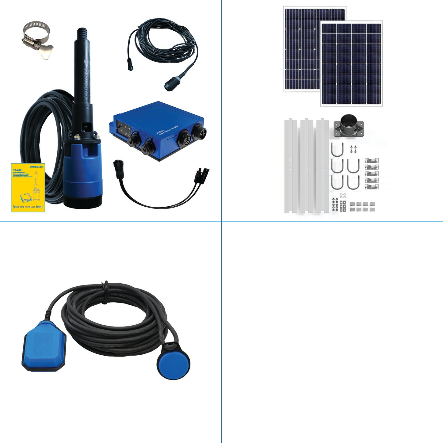 Solar Pump System S1-200 HR-14 // max. flow 4,750 USG/day, max. head 100 ft