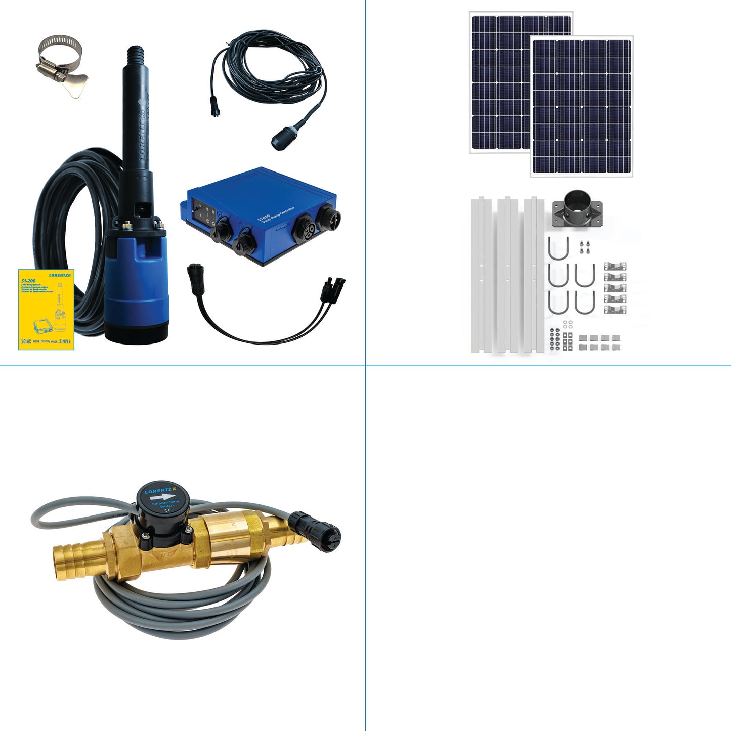 Solar Pump System S1-200 HR-14 // max. flow 4,750 USG/day, max. head 100 ft