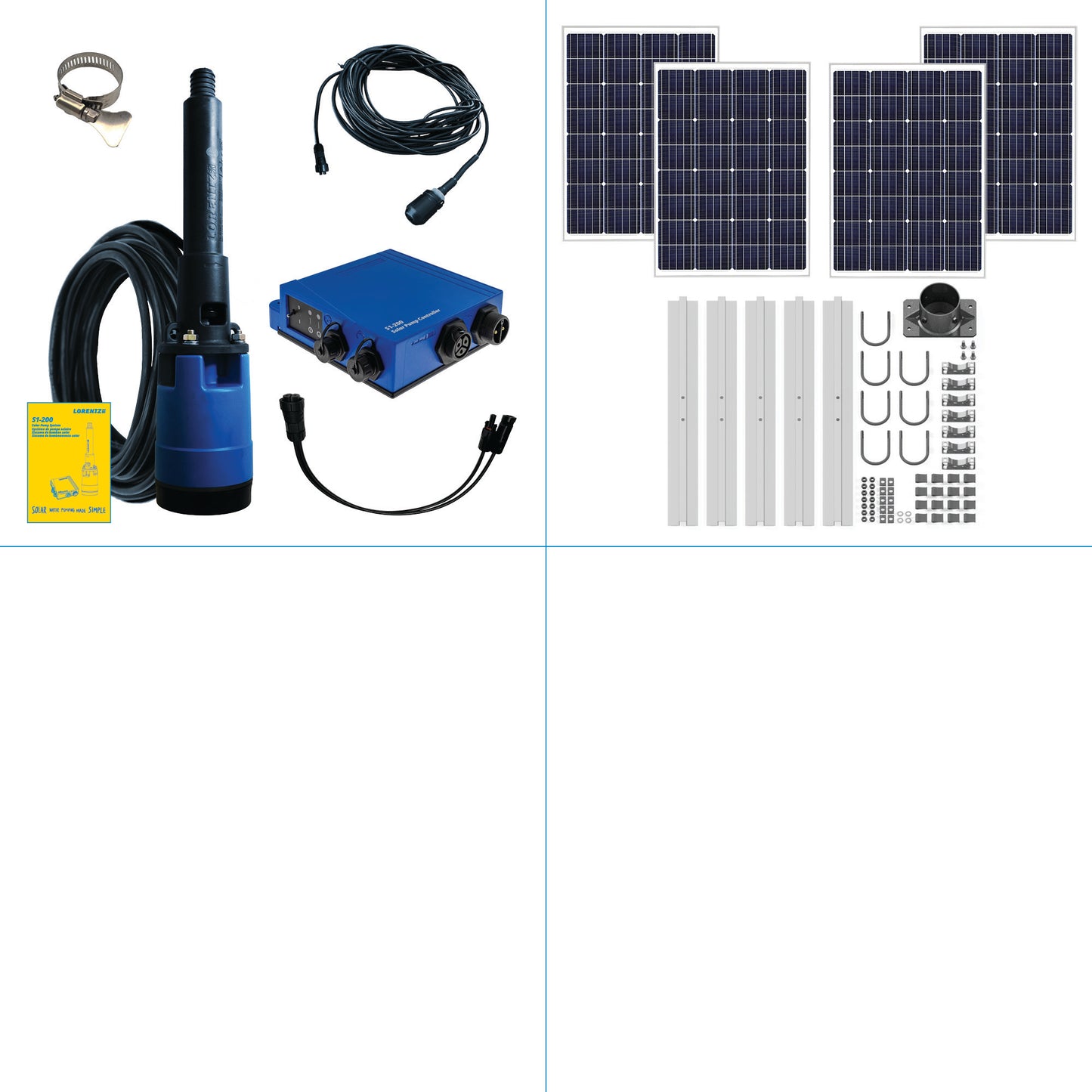 Solar Pump System S1-200 HR-14 // max. flow 4,750 USG/day, max. head 100 ft
