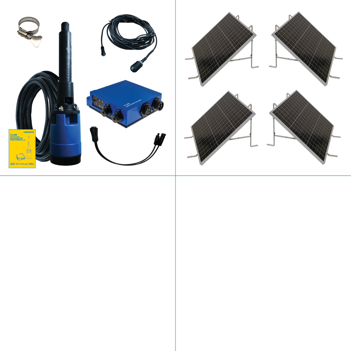 Solar Pump System S1-200 HR-07 // max. flow 2,900 USG/day, max. head 130 ft