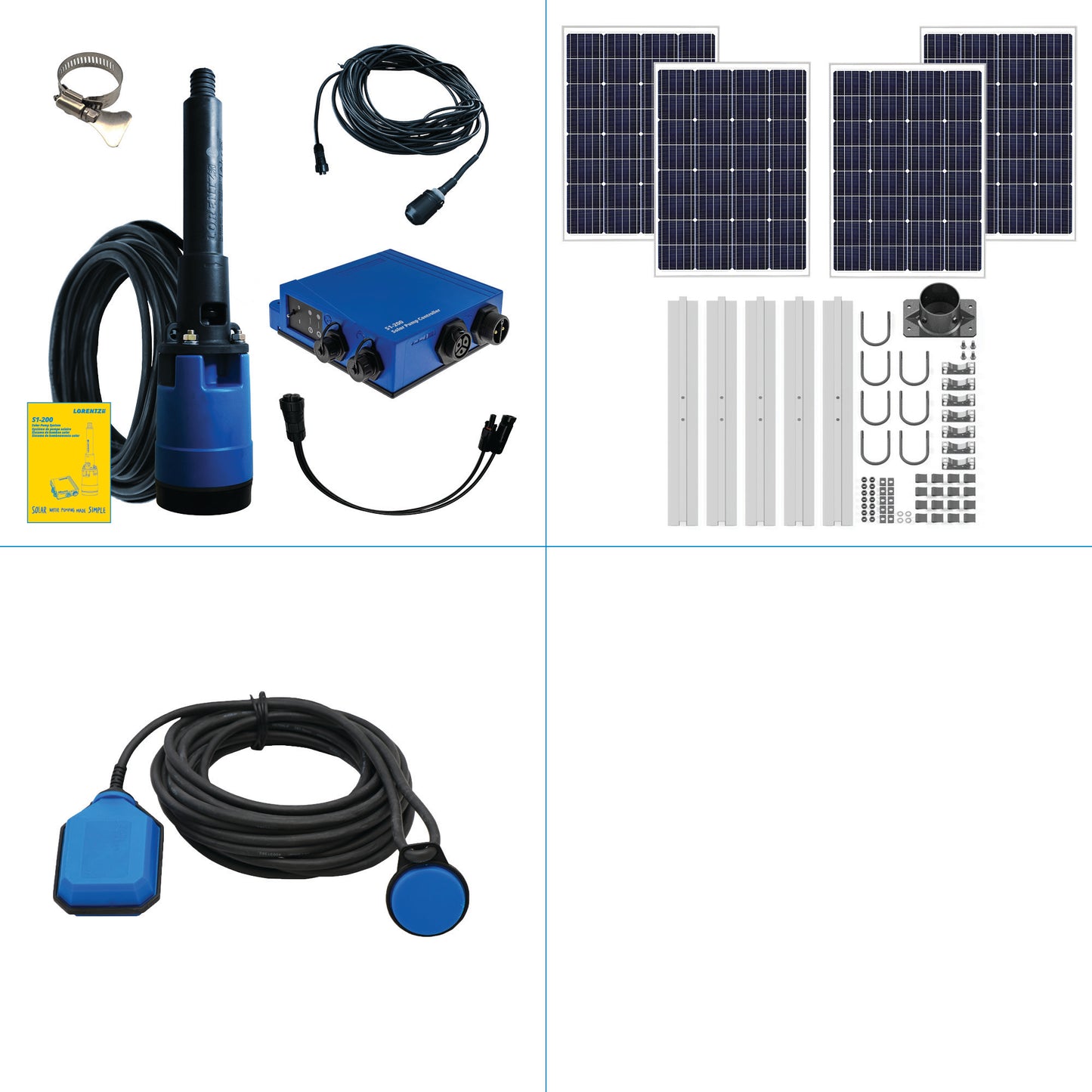 Solar Pump System S1-200 HR-14 // max. flow 4,750 USG/day,  max. head 100 ft