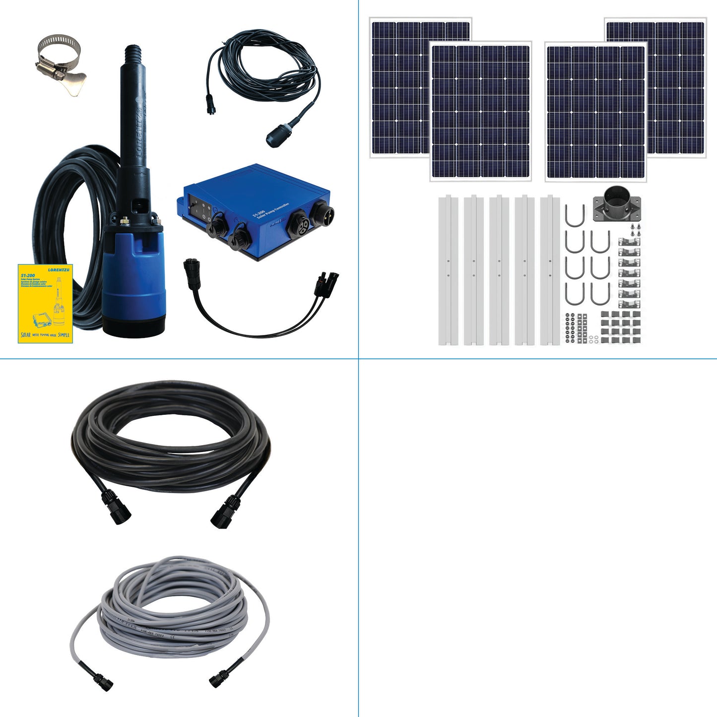 Solar Pump System S1-200 HR-14 // max. flow 4,750 USG/day,  max. head 100 ft