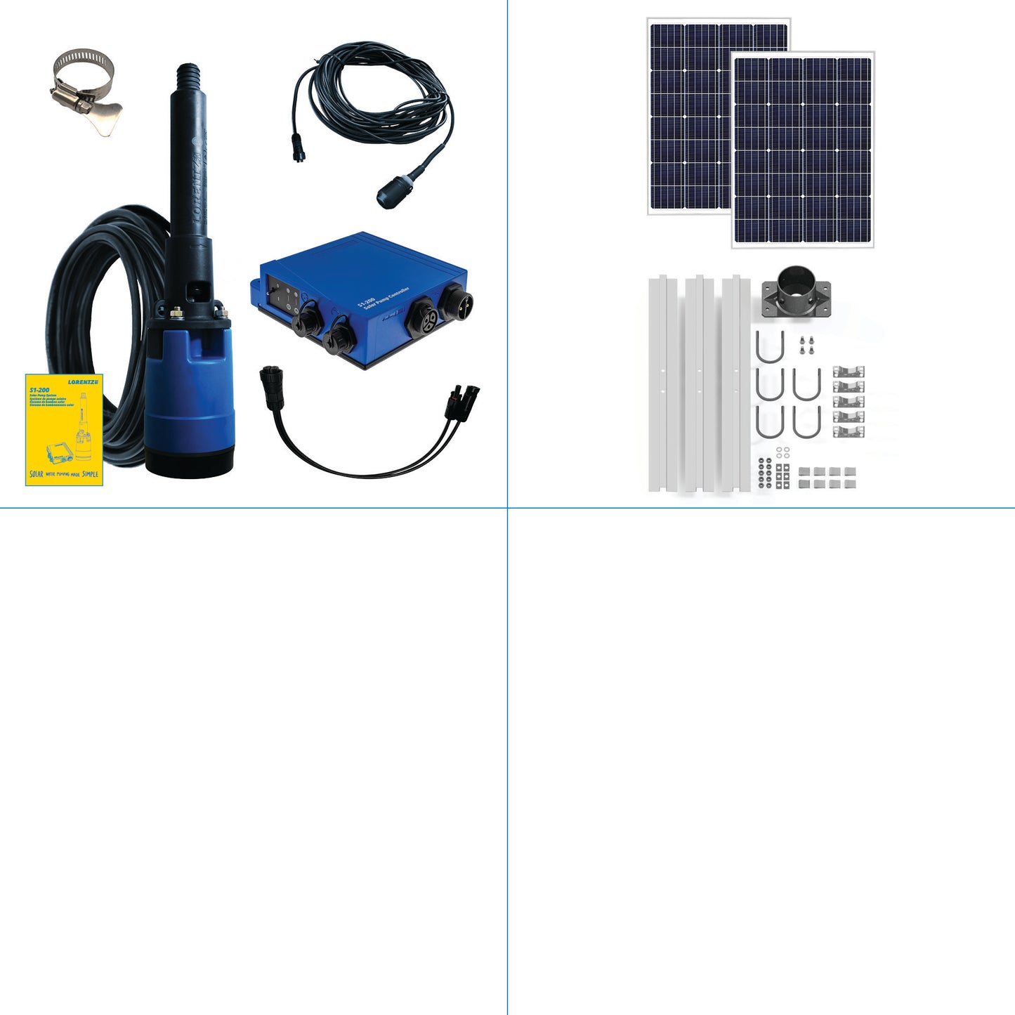 Solar Pump System S1-200 HR-14 // max. flow 4,750 USG/day,  max. head 100 ft