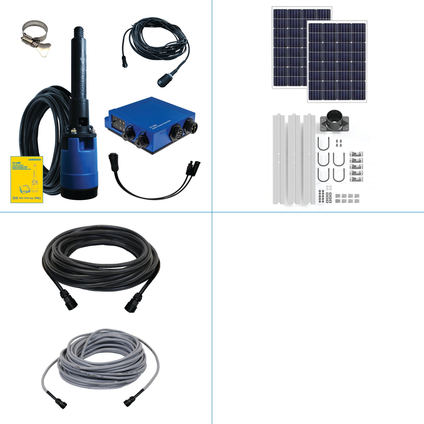 Solar Pump System S1-200 HR-14 // max. flow 4,750 USG/day,  max. head 100 ft