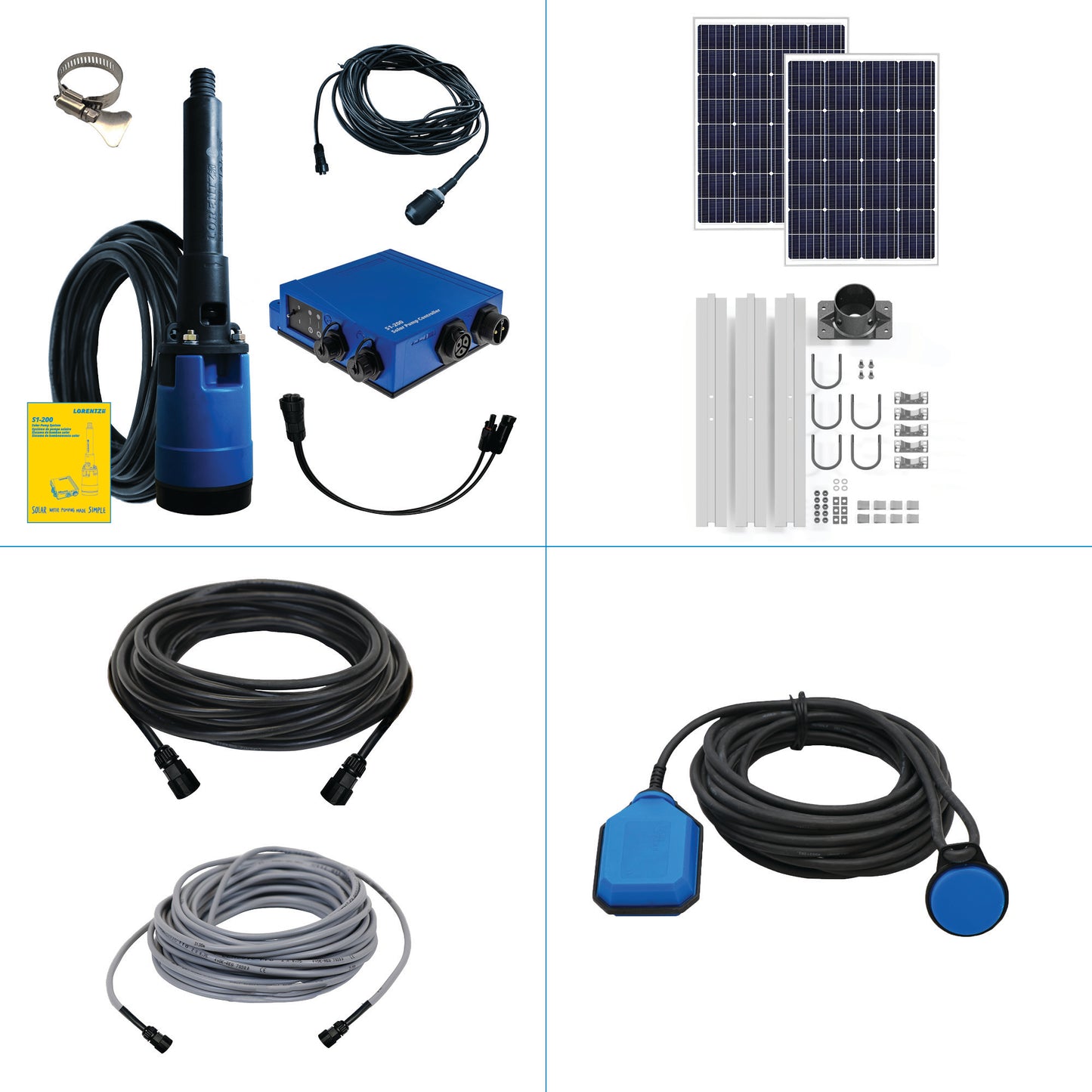 Solar Pump System S1-200 HR-14 // max. flow 4,750 USG/day,  max. head 100 ft