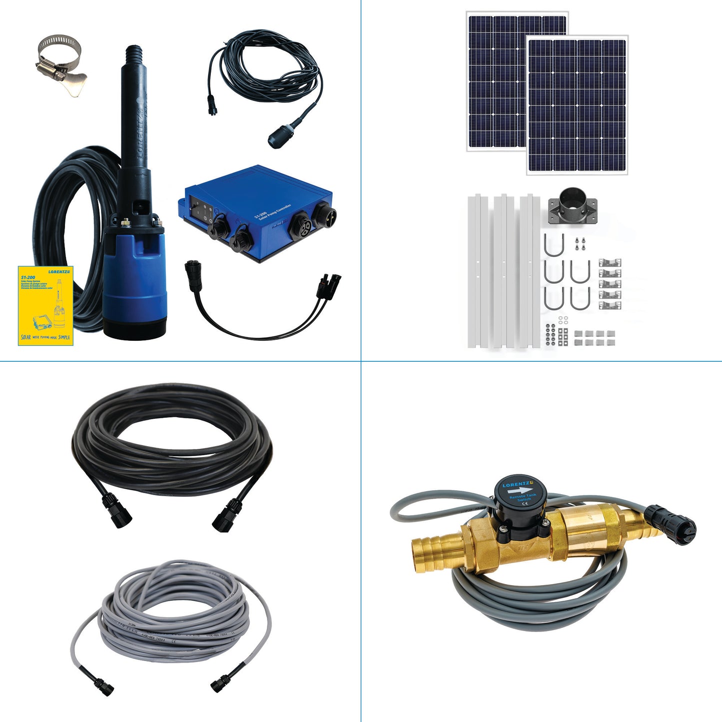 Solar Pump System S1-200 HR-14 // max. flow 4,750 USG/day,  max. head 100 ft
