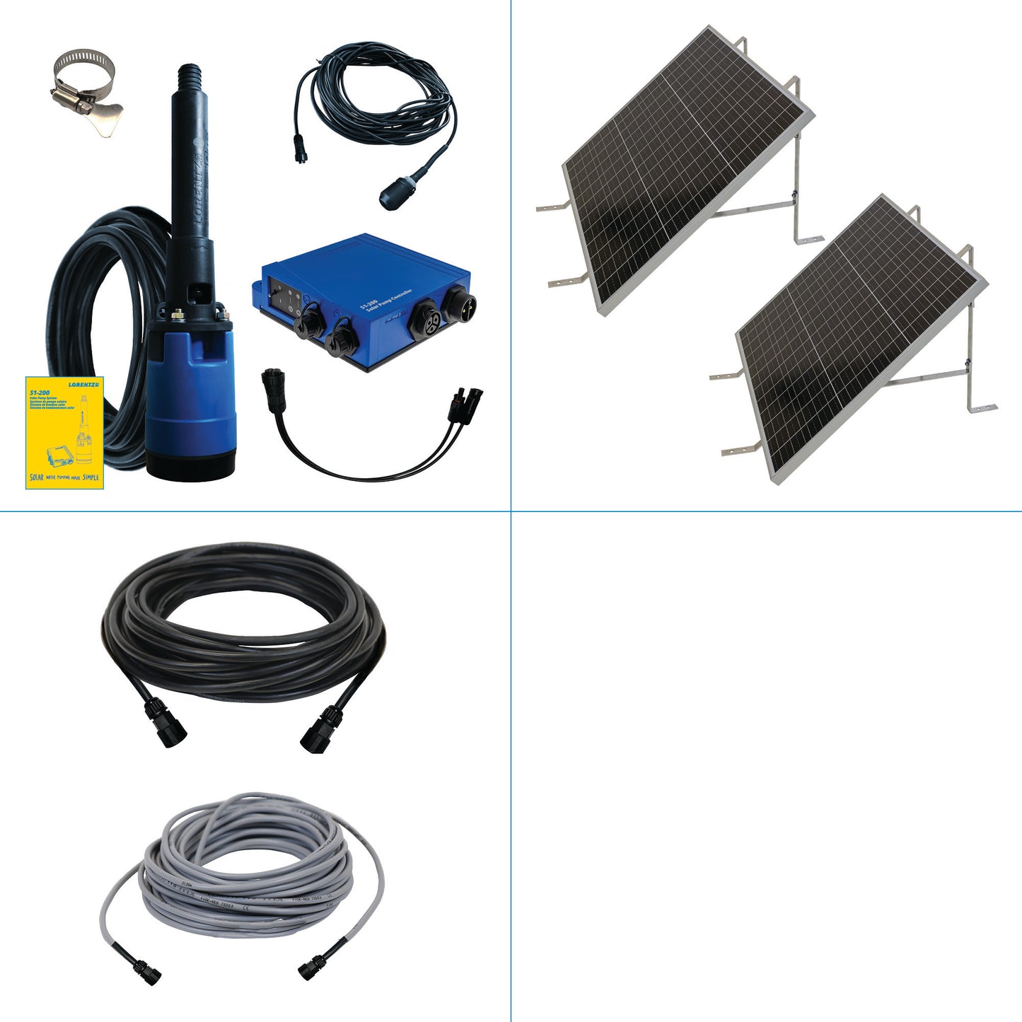 Solar Pump System S1-200 HR-07 // max. flow  2,900 USG/day, max. head 130 ft