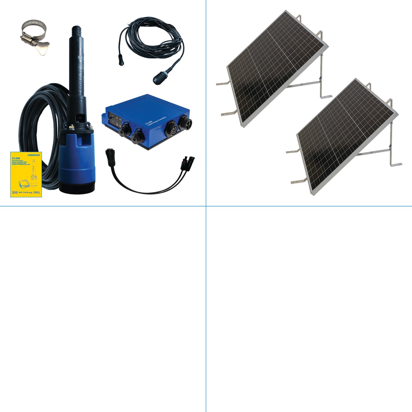 Solar Pump System S1-200 HR-07 // max. flow  2,900 USG/day, max. head 130 ft