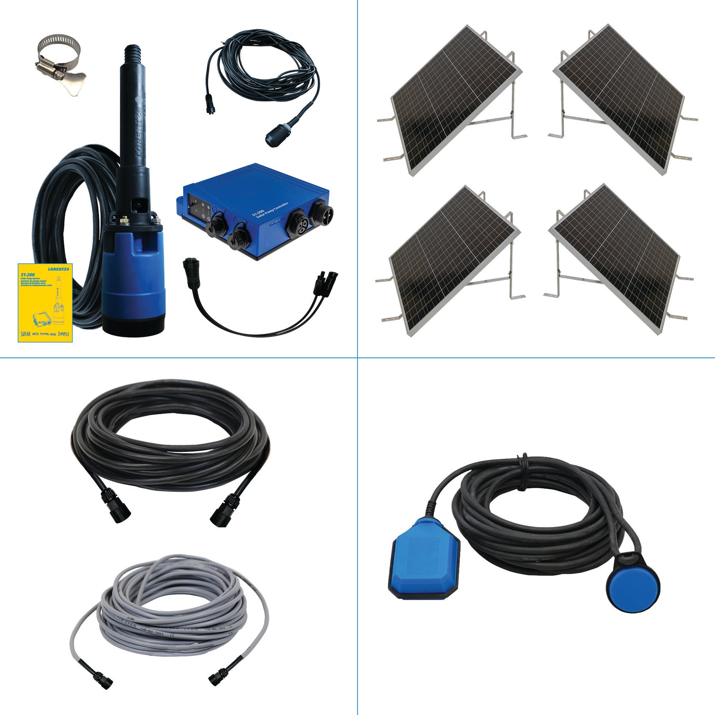 Solar Pump System S1-200 HR-07 // max. flow  2,900 USG/day, max. head 130 ft