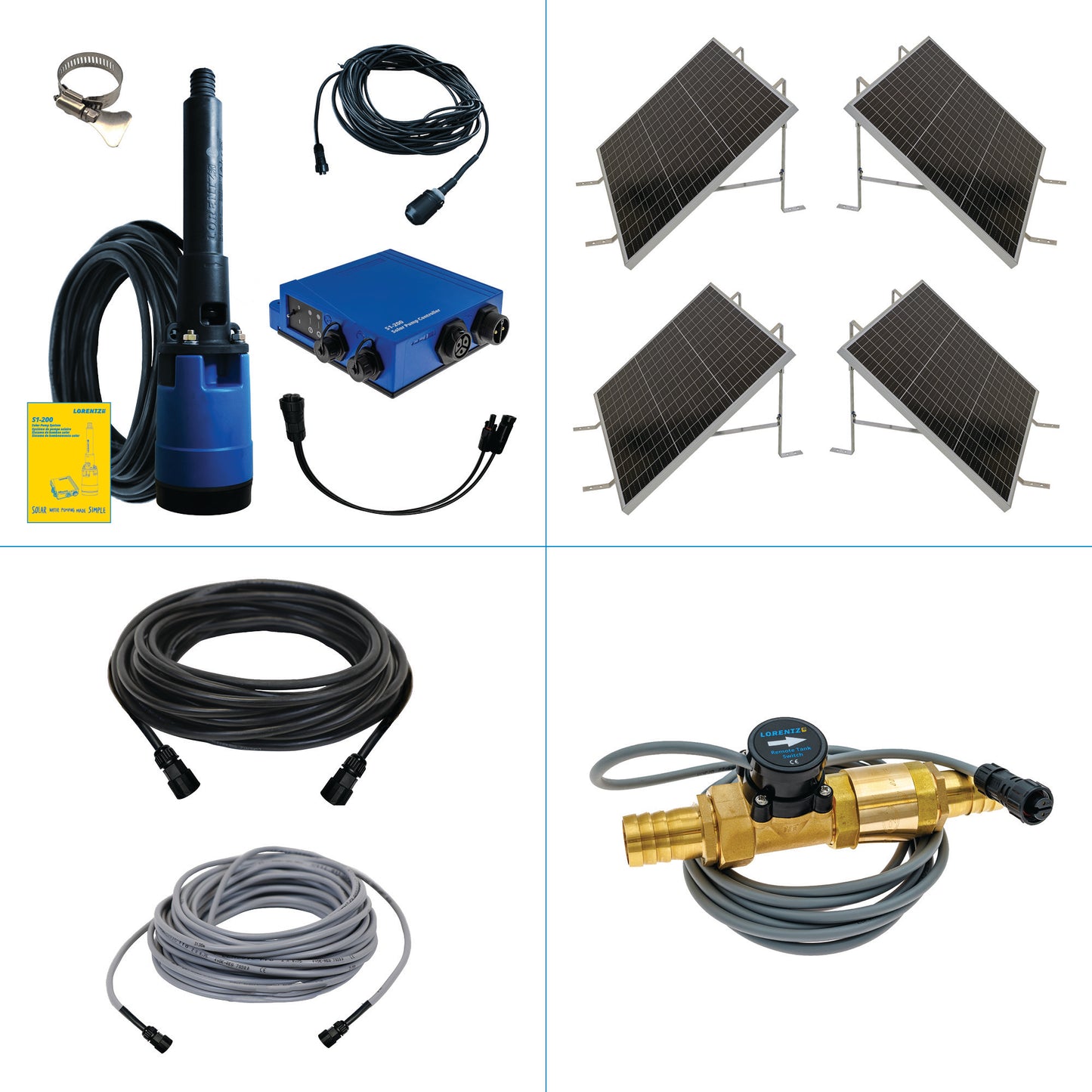 Solar Pump System S1-200 HR-07 // max. flow  2,900 USG/day, max. head 130 ft