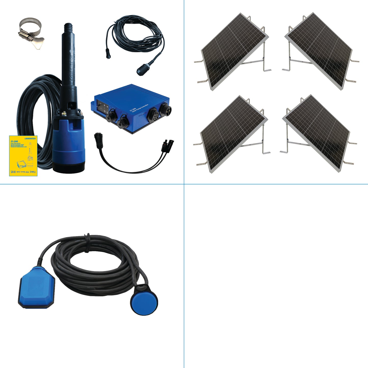 Solar Pump System S1-200 HR-07 // max. flow  2,900 USG/day, max. head 130 ft