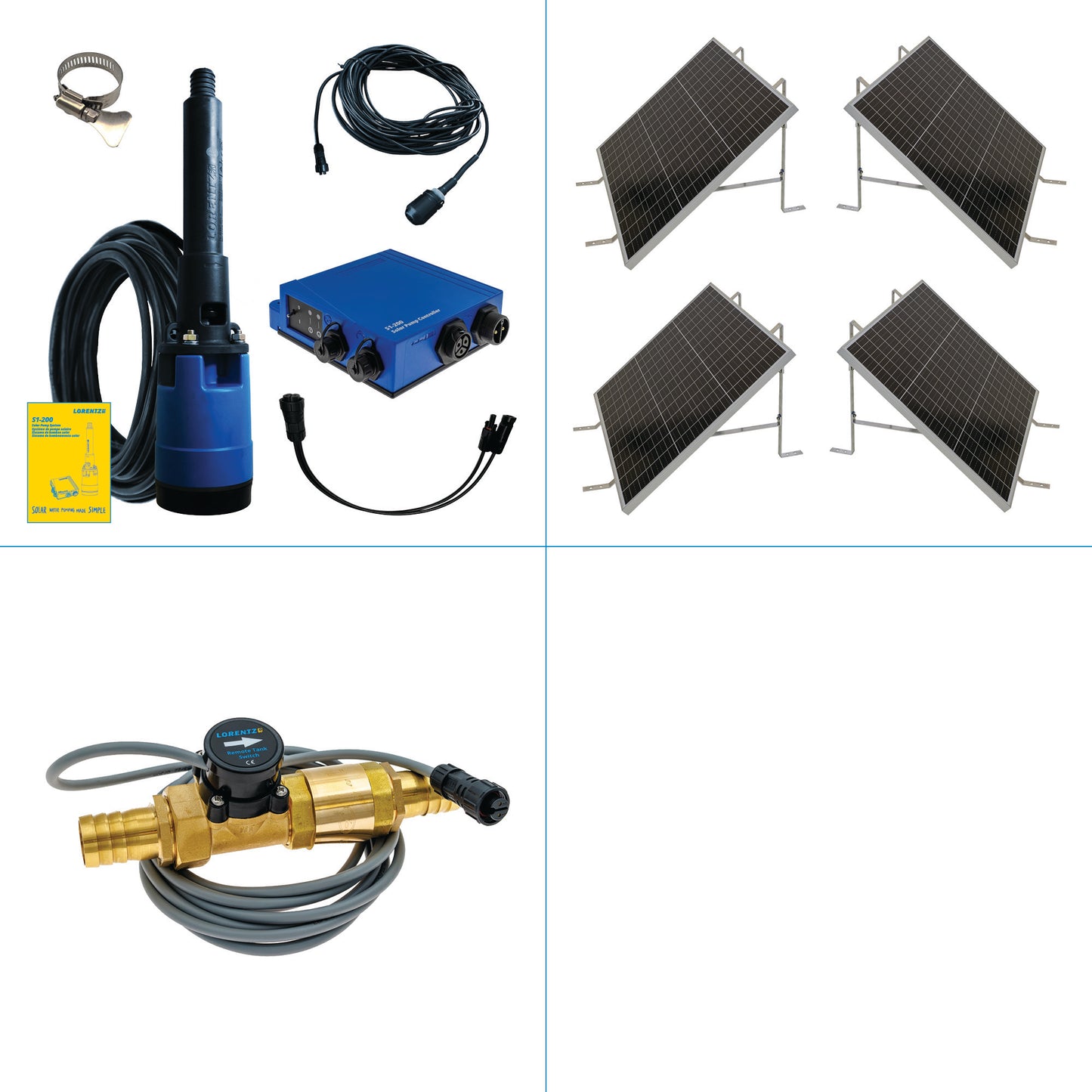Solar Pump System S1-200 HR-07 // max. flow  2,900 USG/day, max. head 130 ft