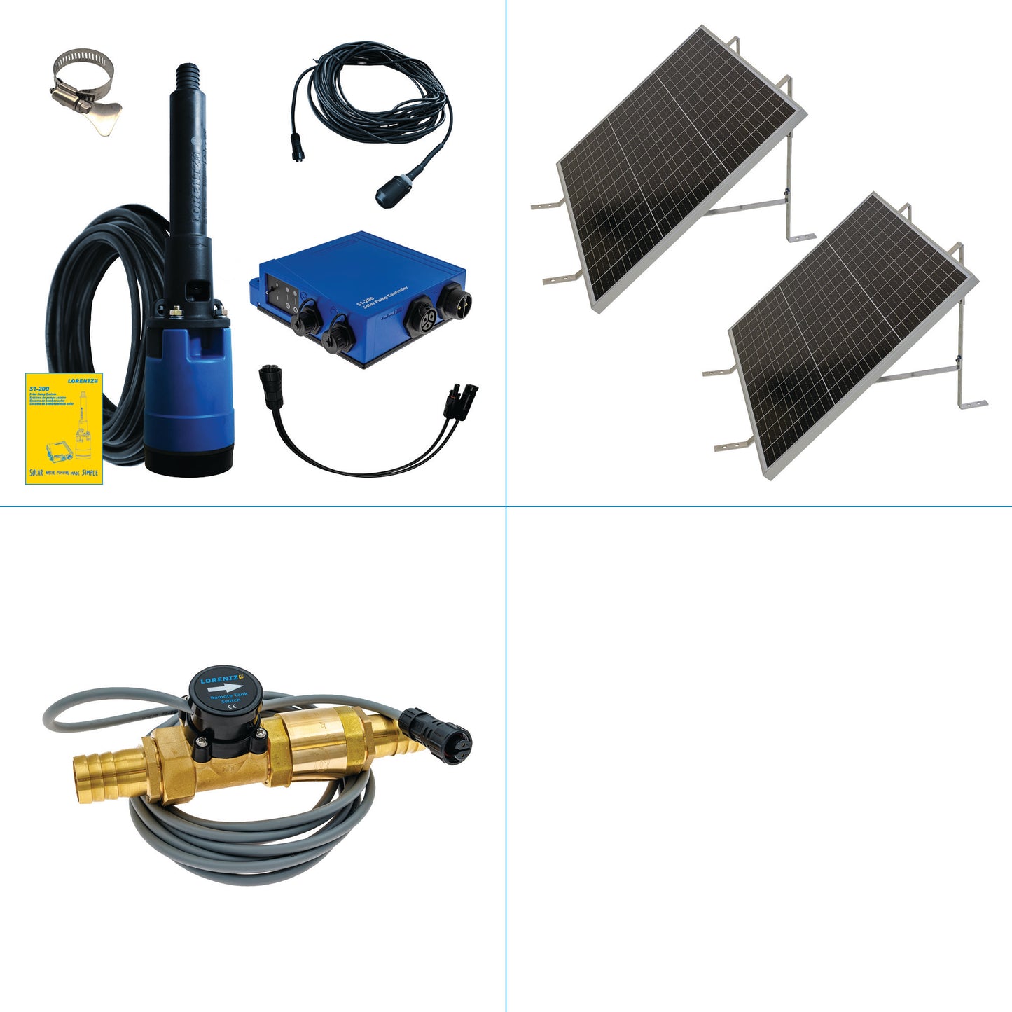Solar Pump System S1-200 HR-07 // max. flow  2,900 USG/day, max. head 130 ft