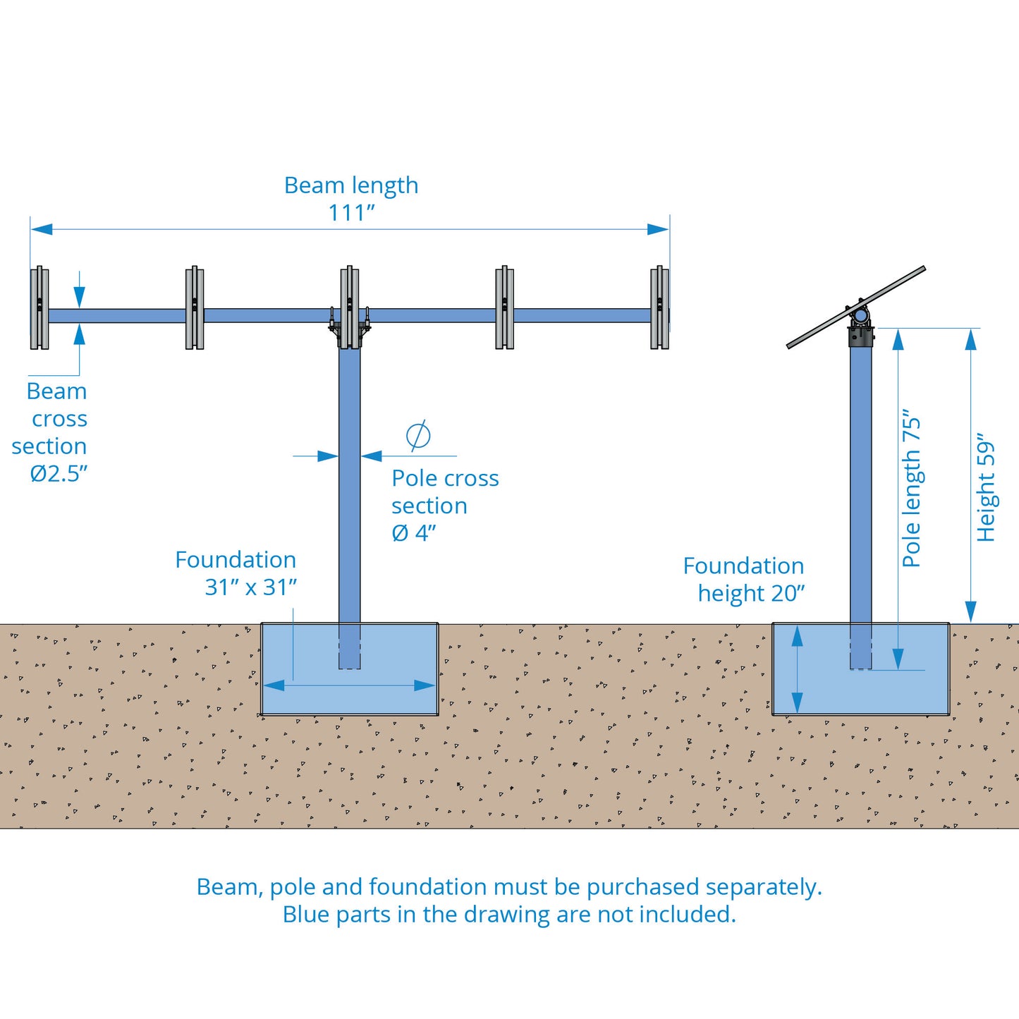 Solar Pump System S1-200 HR-07 // max. flow  2,900 USG/day, max. head 130 ft